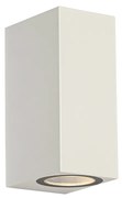 Candeeiro de parede exterior moderno branco em plástico 2-luzes - Baleno Moderno