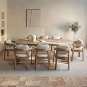 Conjunto De Mesa Retangular 240x100 Cm Em Madeira De Acácia E 8 Cadeiras De Jantar Em Madeira De Acácia Uleno Marrom Acácia Claro - Sklum