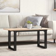 Mesa de centro estrutura em O 90x40x45 cm pinho e aço