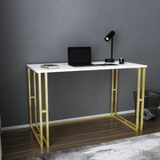 Secretária Kane – Dourado/Branco – 120x60x74,8 cm