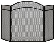 HOMCOM Frente para Lareira de 3 Painéis Protetor de Lareira Dobrável com Estrutura de Metal 96x60 cm Preto