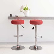 vidaXL Bancos de bar 2 pcs tecido vermelho tinto