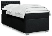 vidaXL Cama com molas/colchão 90x200 cm tecido preto