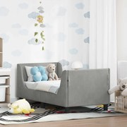 vidaXL Estrutura de Cama para Criança com Cabeceira Cinzento-claro