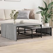 vidaXL Mesas centro encastrar 2 pcs deriv. madeira/metal cinza sonoma