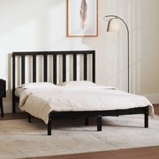 Estrutura de cama dupla 4FT6 135x190 cm pinho maciço preto