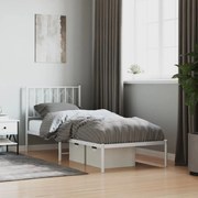 vidaXL Estrutura de cama com cabeceira 80x200 cm metal branco