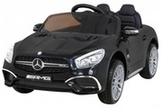 Carro elétrico para Crianças 12V Mercedes Benz AMG SL65 S Rodas de EVA, Assento de couro Preto