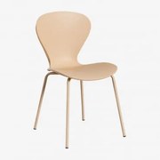 Stackable Dining Chair Uit Castanho Trigo & Polipropileno Castanho Trigo - Sklum