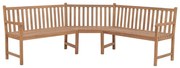 vidaXL Banco de canto para jardim 185x185x90 cm madeira de teca maciça