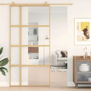 vidaXL Porta deslizante 102,5x205 cm vidro ESG/alumínio dourado
