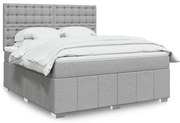 vidaXL Cama com molas/colchão 180x200 cm tecido cinzento-claro