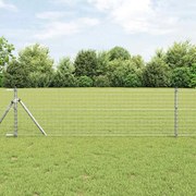 vidaXL Postes de Cerca 52 pcs Ø32 mm 80 cm em Aço Galvanizado