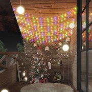 vidaXL Cordão de luzes em globo 20 m 200 LED 8 funções colorido