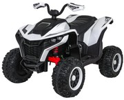 Moto 4 elétrica para crianças 12V 4x4 Fast Wheel, Controle remoto, Rodas Espuma EVA, assento couro ecológico Branca