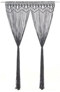 vidaXL Cortina macramé 140x240 cm algodão antracite