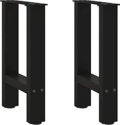 vidaXL Pés para mesa de centro pretos 2 peças 38x(42-43) cm aço