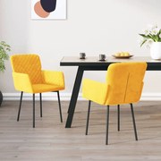 Cadeiras de jantar 2 pcs veludo amarelo