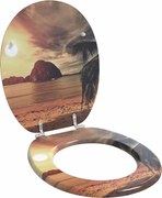 vidaXL Assento de Sanitário com Fechamento Suave Laranja 44 x 38 cm