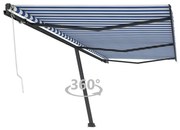 Toldo automático independente 600x300 cm azul e branco