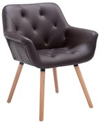 Cadeira de cozinha e sala de jantar Cassidy em couro sintético 67 x 83 x 60 cm Castanho