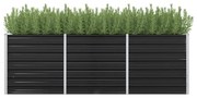vidaXL Canteiro elevado jardim aço galvanizado 240x80x77 cm antracite