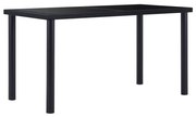 vidaXL Mesa de jantar 140x70x75 cm vidro temperado preto