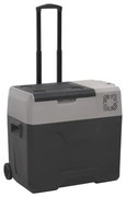vidaXL Mala térmica c/ rodas e pega 40 L polipropileno preto/cinzento