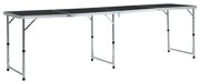 vidaXL Mesa de campismo dobrável 240x60 cm alumínio cinzento
