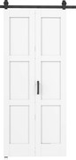 HOMCOM Porta Deslizante Dobrável com Ferragens 91,4x213,4 cm com Roldana Trilho de Aço Guia de Piso Puxador Branco | Aosom Portugal