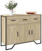 vidaXL Aparador 97x32,5x74,5 cm derivados de madeira carvalho sonoma