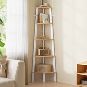 Estante canto 5 níveis industrial 37,2 x 37,2 x 159 cm em cor carvalho natural branco mate