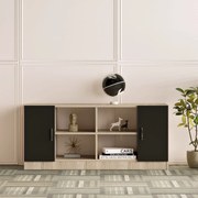 Armário Multiusos VO6 – Carvalho/Preto – 139,8x61,8x46,3 cm