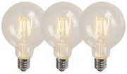 Conjunto de 3 lâmpadas LED de filamento E27 G95 4W 320lm 2700K