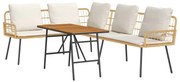 vidaXL Conjunto de Sofá de Jardim 2 pcs Bege vime PE