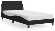 Estrutura de cama c/ cabeceira 100x200 cm veludo preto