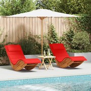 vidaXL Espreguiçadeira 2 pcs Castanho Madeira Sólida de Acácia