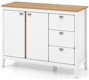 Cômoda moderna com 6 gavetas, armário de armazenamento doméstico, aparador, branco