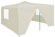 vidaXL Tenda dobrável com 4 paredes laterais 5x5 m creme