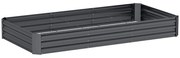 Outsunny Jardineira Exterior Canteiro Galvanizado com Borda de Segurança e Fundo Aberto 240x120x30 cm Cinza Escuro | Aosom Portugal