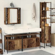 vidaXL Conjunto de Móveis para Banheiro com porta 4 pcs Madeira Antiga