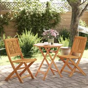 vidaXL 3 pcs conjunto de bistrô dobrável madeira de acácia maciça