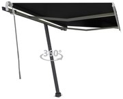 vidaXL Toldo retrátil manual independente 350x250 cm antracite