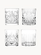 Copos de cristal com relevo Bichiera, conjunto de 4
