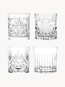 Copos de uísque de cristal com padrão em relevo Bichiera, conjunto de 4
