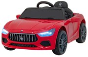 Carro elétrico para Crianças 12V Maserati Ghibli Rodas de EVA, Assento de couro Vermelho