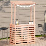 vidaXL Mesa de bar exterior c/ telhado 112,5x57x195,5cm madeira maciça