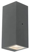 Aplique de parede cinzento 2 luzes IP44 com sensor crepuscular - Baleno Moderno