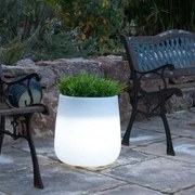 VASO REDONDO CAMELIA 40 CM COM LUZ LED BRANCO FRIO COM CABO HOTEL, CASA, JARDIM, RESTAURANTE, BAR