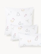 Fronha de almofada em percal de algodão com bordado de Natal Elvien